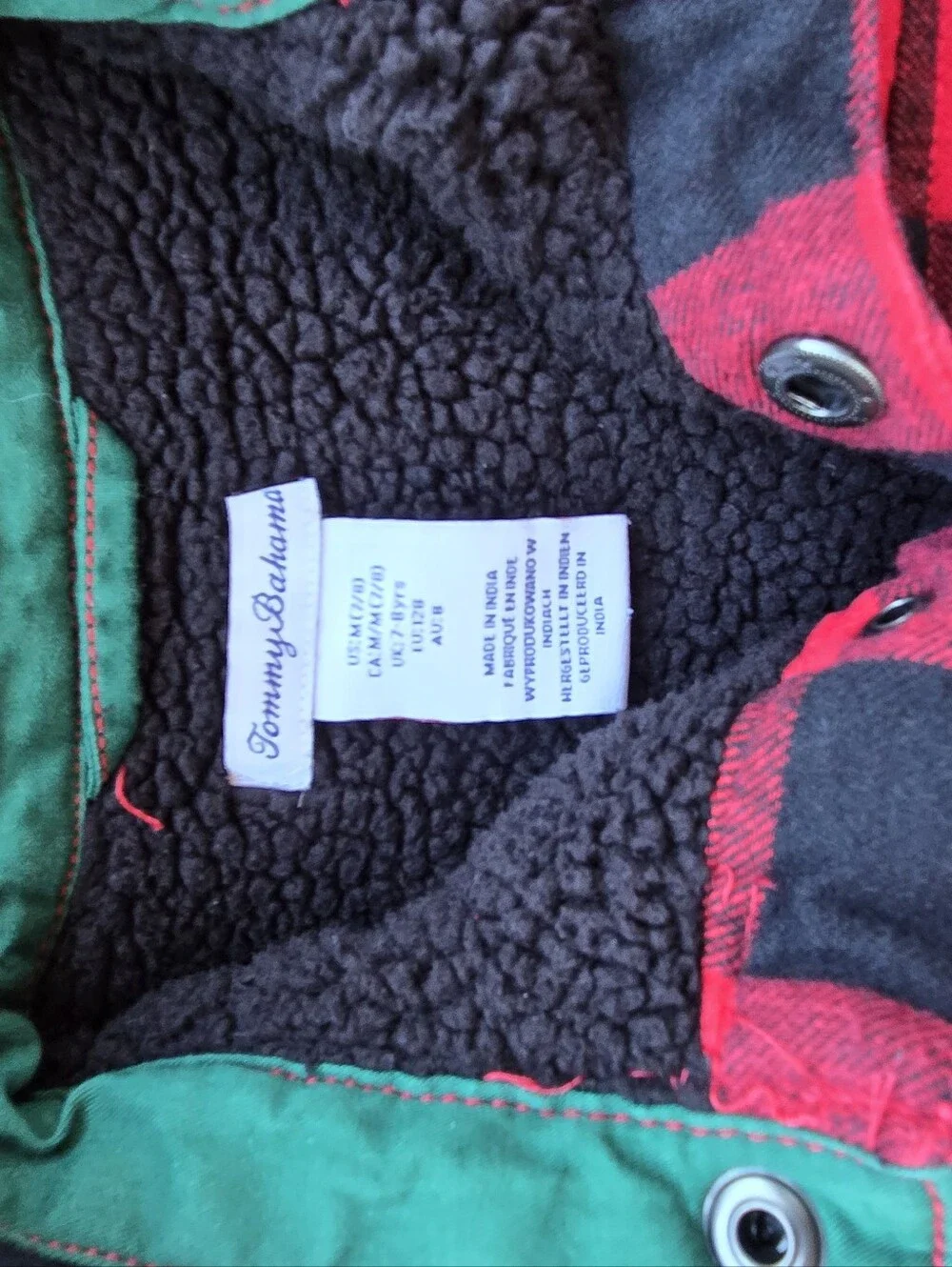 Tommy Bahama Fleece-Lined Buffalo Plaid Button-Up Jacket 7/8